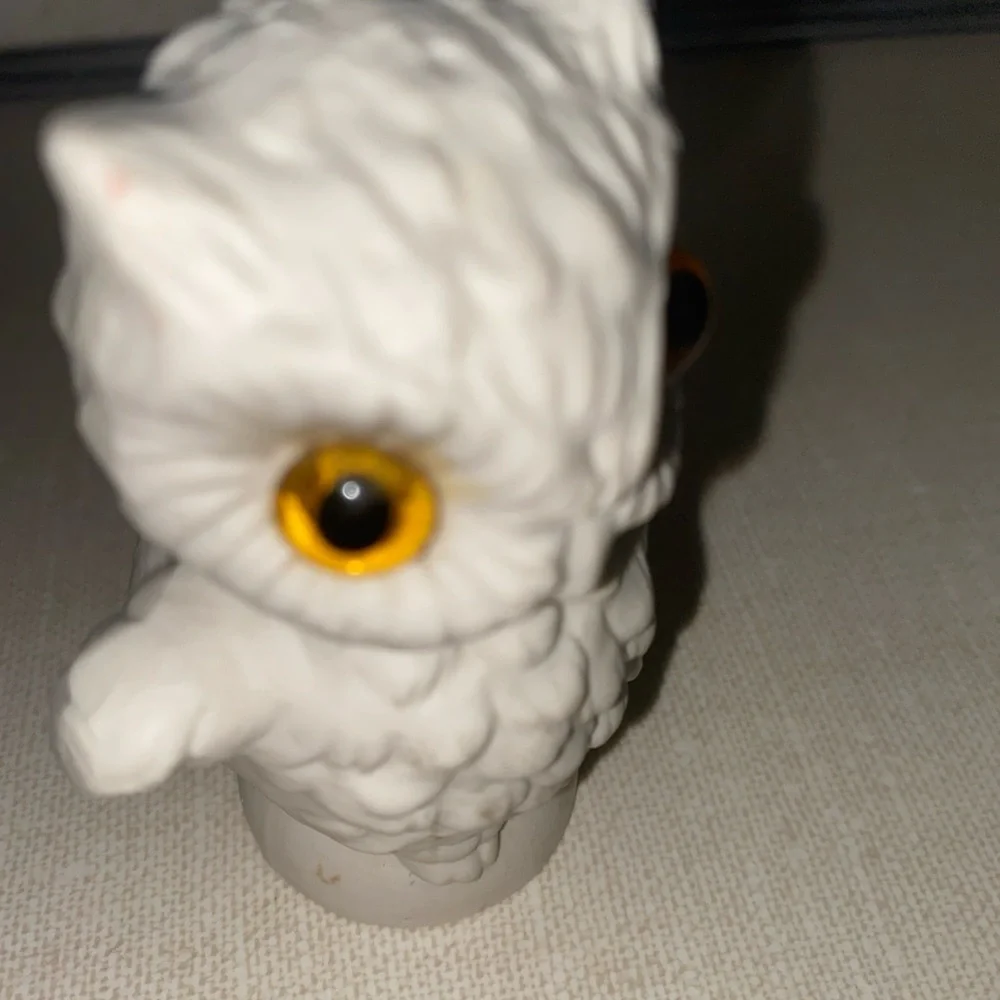 Vintage Goebel‎ 1973 White Owl Figurine Bisque Porcelain Glass Eyes W. Germany